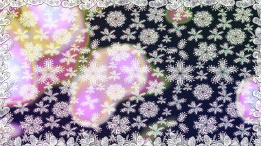 Raster illüstrasyonu. Düz Çiçek Elementleri Tasarımı. Renkli Bahar Temalı Kusursuz Arkaplan. Zarif çiçekler, gri renkte suluboya..