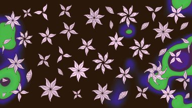 Kıvırcık, parlak örgü. Güzel, parlak, pürüzsüz kumaş, tuval. Desen, çizim, çiçek sınırı. Raster illüstrasyonu. Eski moda arka plan. Çiçeklerin çelengi.