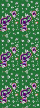 Güzel karalamalı çiçek desenli çizim. Raster illüstrasyonu. Güzel kumaş deseni. Küçük çiçekte sevimli çiçek deseni var..