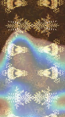 Düz Çiçek Elementleri Tasarımı. Güzel kumaş deseni. Raster Illustrasyon 'daki Çiçek Deseni' nin son moda çizimi. Renkli Yaz Teması çizim şablonu.