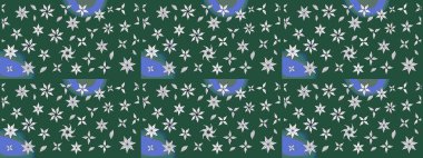 Raster illüstrasyonu. Çiçekli karalama şeklinde Raster çiçek deseni. Yumuşak, bahar çiçekleri yeşil ve nötr renklerde.