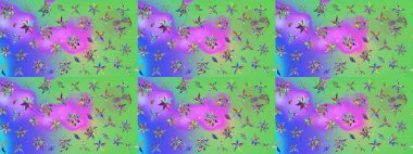 Çiçekli çiçek deseni, suluboya. Raster deseni. Küçük çiçekte güzel bir çiçek deseni..