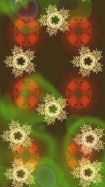 Renkli arka plan üzerinde izole suluboya kar taneleri. Kış sembolü. Kış. Raster illüstrasyon.