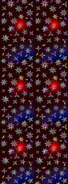 Çiçek buketleriyle klasik bir eskiz şekli. Siyah ve kahverengi renklerde. Raster illüstrasyonu.