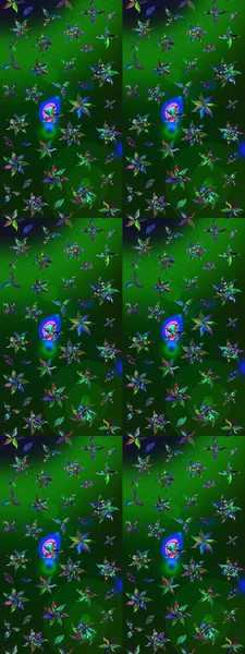 Manzaralı çiçek deseni. Çiçek kompozisyonu, el boyası, hassas şablon. Sevgililer günü ve tebrik kartı konsepti için şık bir davetiye. Üst görünüm, yumuşak yeşil ve mavi renk.