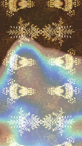 Düz Çiçek Elementleri Tasarımı. Güzel kumaş deseni. Raster Illustrasyon 'daki Çiçek Deseni' nin son moda çizimi. Renkli Yaz Teması çizim şablonu.