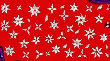 Kırmızı ve nötr renklerde çiçekler. Renkli Bahar Teması eskiz kalıbı. Raster illüstrasyonundaki çiçek desenli çizim. Düz Çiçek Elementleri Tasarımı.