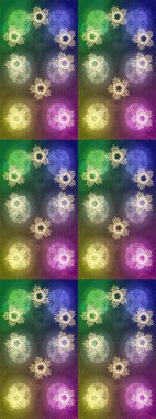 Raster kış deseni. Yeşil, nötr ve mor renkler üzerine dizayn. Raster illüstrasyonu. Çiçek Elementleri ile soyut arkaplan.