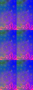 Menekşe ve mavi lale çiçekli Raster eskiz deseni. Doğal kozmetik ürünleri, parfüm, çiçekçi dükkanı için bahar ihalesi tasarımı. Karşılama ya da düğün geçmişi olarak kullanılabilir. Paket kağıdı için en iyisi..