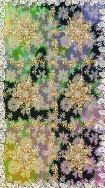 Soyut duvar kâğıdı, ambalaj dekorasyonu. Altın kar taneleri basit, pürüzsüz desen. Kış sembolü, Mutlu Noeller, Mutlu yıllar 2019. Tarafsız renklerde Raster altın deseni.