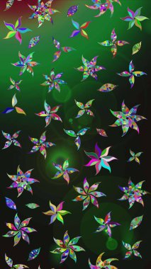 Çiçekli bahar çiçekleri. Küçük çiçekte güzel bir desen. Küçük renkli çiçekler. Moda baskıları için zarif bir şablon. Motley illüstrasyonu.