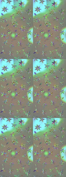 Renkli Bahar Teması eskiz kalıbı. Raster Modaya uygun kumaş deseni. Gri ve bej renkli şirin çiçek desenleri. Düz Çiçek Elementleri Tasarımı.