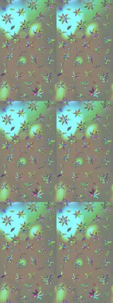 Şirin çiçek elementleri. Gri ve bej renkli çiçekler. Raster illüstrasyonu. Çizim.