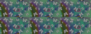 Robot resim. Dekoratif stil. Renkli sayfa dekoratif kelebeği. Soyut renkli arkaplan. Yetişkin ve büyük çocuklar için boyama kitabı. Raster illüstrasyonu.