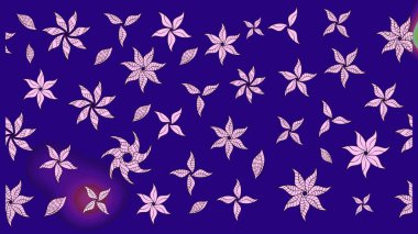 Flowers on blue colors. Raster illustration. Cute floral elements. Sketch.