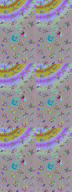 Davetiye ve kartpostal tasarımı için dekoratif çiçek unsurları. Poster ya da kapak için arka plan. Şirin, zarif çiçekler Raster illüstrasyonu. Tekstil için figür. Yapraklı çizim deseni.