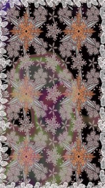 Raster çiçek izi. Çiçeksel gri, pürüzsüz desen. Klasik taslak çizimi.