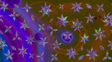 Elle boyanmış suluboya resim çizimleri, çiçekler ve bitkiler. Kahverengi ve mor renkte çiçekler.