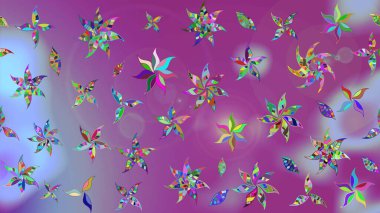 Şirin çiçekler. Çizgi çizimi kalıbı. Raster Moda kumaş deseni.