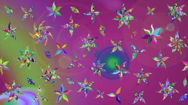 Çiçekli el çizimi çizimi deseni. Modern gelişim mor ve yeşil raster arkaplan duvar kağıdı resimleme klasik çizgili iz sürme desenli çiçekler, çiçekli süsler.