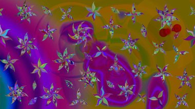 Küçük bir çiçekte eskiz deseni. Hoş bir çiçek geçmişi var. Güzel kumaş deseni. Raster illüstrasyonu.