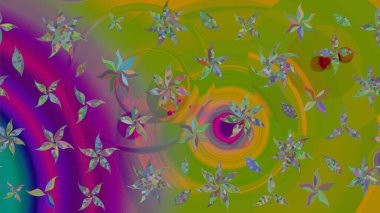 Küçük çiçekteki sevimli çiçek deseni. Güzel karalamalı çiçek desenli çizim. Güzel kumaş deseni. Raster illüstrasyonu.