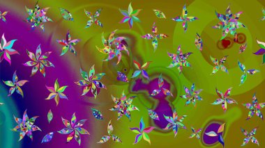 Anti-stres için soyut örnek sayfası. Raster illüstrasyonu. Yeşil ve kahverengi renklerde.