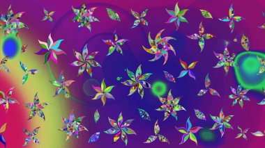 Küçük çiçekteki sevimli çiçek deseni. Güzel karalamalı çiçek desenli çizim. Güzel kumaş deseni. Raster illüstrasyonu.