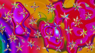 Çiçekli çiçek deseni, suluboya. Raster deseni. Süslü kumaş deseni.