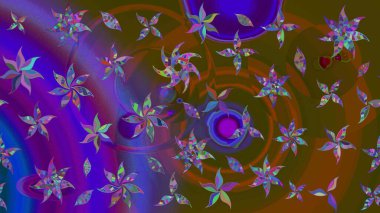 Kahverengi ve menekşe renkte zarif çiçek buketi suluboya. Renkli Bahar Teması eskiz kalıbı. Düz Çiçek Elementleri Tasarımı. Raster illüstrasyonu.