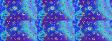 Çiçekli çiçek deseni, suluboya. Küçük çiçekte güzel bir çiçek deseni var. Raster deseni.