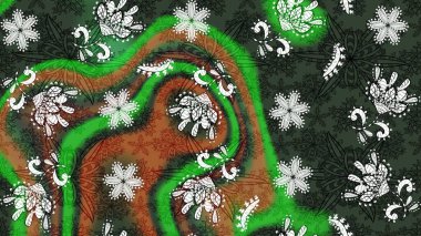 Raster suluboya çiçek deseni, narin çiçekler, yeşil ve gri çiçekler, tebrik kartı şablonu. Güzel kumaş deseni.