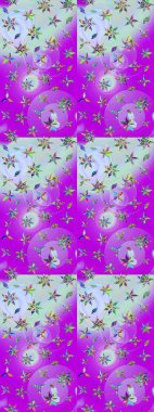 Raster. Düz Çiçek Elementleri Tasarımı. Renkli Bahar Teması çizim şablonu.