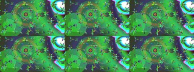 Raster. Güzel suluboya çiçekler, parlak resim ilham verici yeşil ve mavi çiçek desenli eskiz arka plan.