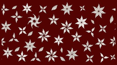 Kırmızı ve nötr renklerde etnik çiçeklerle süslenmiş zarif bir eskiz. Raster Çiçek İllüstrasyon Şirin Tekstil.