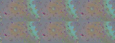 Gri ve bej renkli çiçekler. Küçük çiçekteki sevimli çiçek deseni. Raster illüstrasyonu.