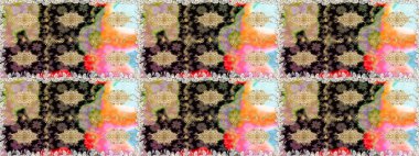 Kahverengi ve bej renklerde altın elementler. Şık bir grafik desen. Kusursuz raster arka plan. Duvar kâğıdı barok, İspanyol kumaşı. Çiçek deseni.