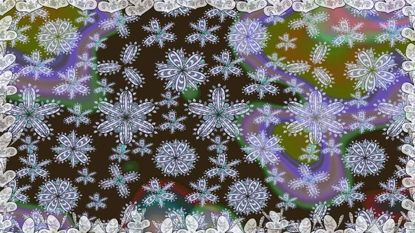 Raster illüstrasyonunda kusursuz çiçek deseni. Tarafsız renklerde çiçekler.