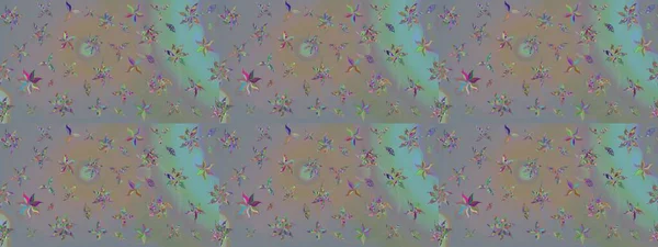 Gri ve bej renkli çiçekler. Küçük çiçekteki sevimli çiçek deseni. Raster illüstrasyonu.