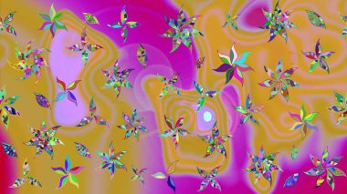 Raster illüstrasyonundaki çiçek desenli çizim. Sulu boya tarzında sarı renkte çiçekler.