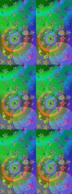 Küçük yeşil ve mavi çiçeklerle oldukça eski bir besin torbası deseni. Tekstil, kumaş, kapaklar, duvar kağıtları, baskı, paket, koleksiyon defteri, örgü, dekupaj için çiçek arkaplanı..