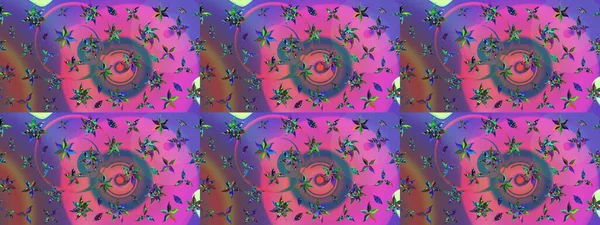 Suluboya çiçekli çiçek deseni. Raster illüstrasyonu. Menekşe ve pembe renklerde Asya tekstili.