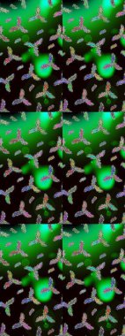 Güzel soyut kar taneleri raster tasarımı. Düz kar karalama ikonları, kar taneleri silueti yeşil, siyah ve gri renkler noel afişi, kartlar. Yeni yıl kar tanesi.