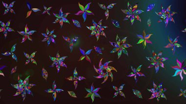 Küçük çiçekteki sevimli çiçek deseni. Raster deseni. Gri ve kahverengi renkli yaz çiçekleri. Raster illüstrasyonu.