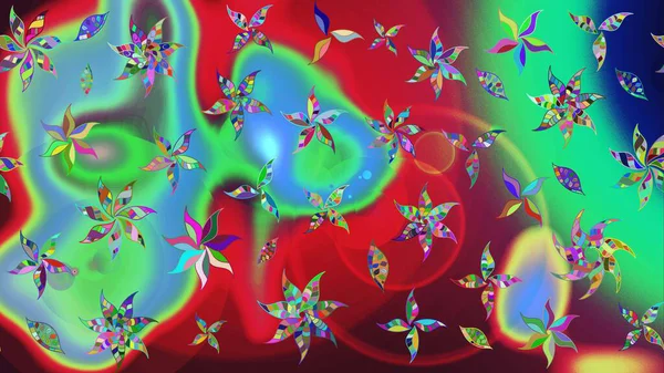 Küçük çiçekteki sevimli çiçek deseni. Raster illüstrasyonu. Çizim.