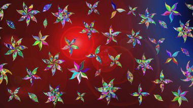 Çiçekli yumuşak bir eskiz şekli. Raster çiçekleri klasik tarzda çizilmiş. Kibar, bahar çiçekleri kırmızı ve kahverengi renklerde. Raster illüstrasyonu.