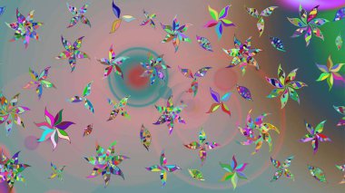 Raster floral pattern in doodle style with flowers. Gentle, nice floral background. Flowers on neutral and gray colors.