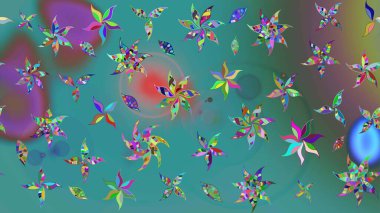 Sketch Floral Pattern in Raster illustration. Fancy fabric pattern. Colour Spring Theme sketch pattern Background. Flat Flower Elements Design.