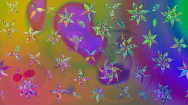 Sketch Floral Pattern in Raster illustration. Fancy fabric pattern. Colour Spring Theme sketch pattern Background. Flat Flower Elements Design.