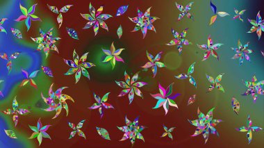 Sketch Floral Pattern in Raster illustration. Fancy fabric pattern. Colour Spring Theme sketch pattern Background. Flat Flower Elements Design.